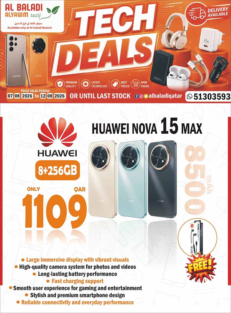 Al-Baladi AlYawm Tazij only at Al-Duhail Branch TECH DEALS flyer