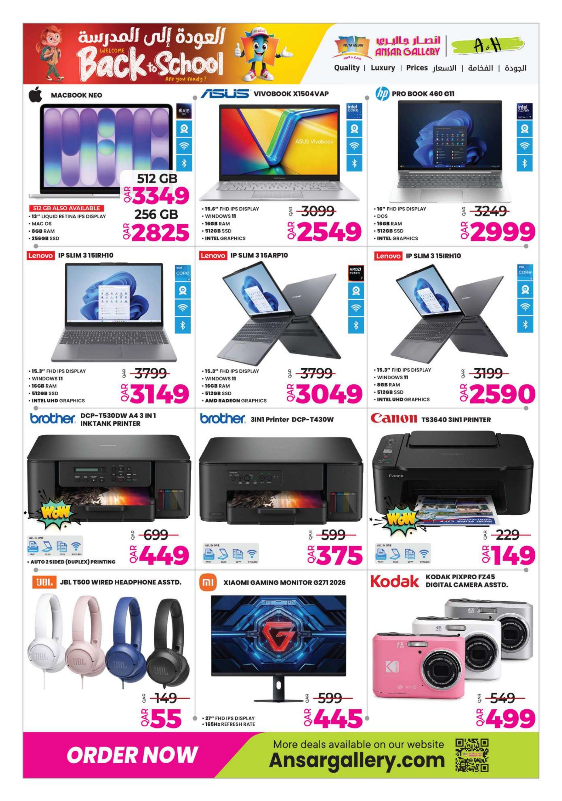 Ansar Gallery Qatar offers — Ansar Gallery BACK TO SCHOOL OFFERS AND MORE (Electronics, Fashion, Groceries, Beauty), flyer page 38 of 43