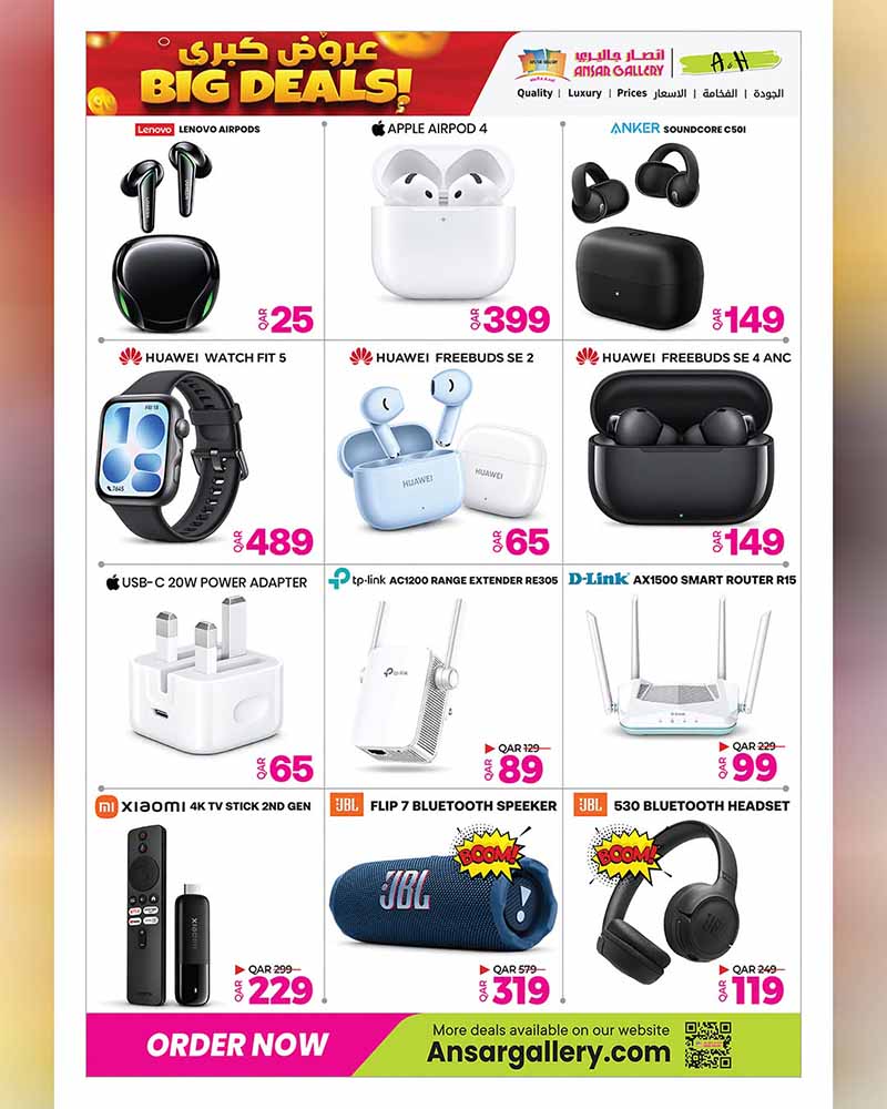 Ansar Gallery Qatar offers — Ansar Gallery BIG DEALS ON GROCERY, ELECTRONICS, TECH and more (Electronics, Groceries), flyer page 37 of 42
