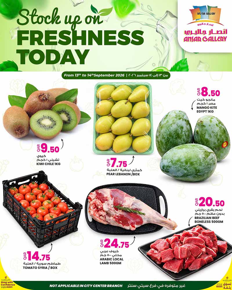 Ansar Gallery Qatar offers — Ansar Gallery FRESHNESS TODAY (Groceries), flyer page 1 of 4