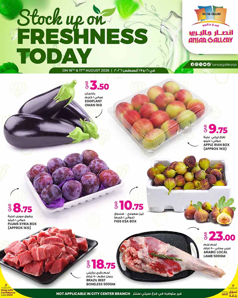 Ansar Gallery Qatar offers — Ansar Gallery FRESHNESS TODAY (Groceries), flyer page 1 of 4