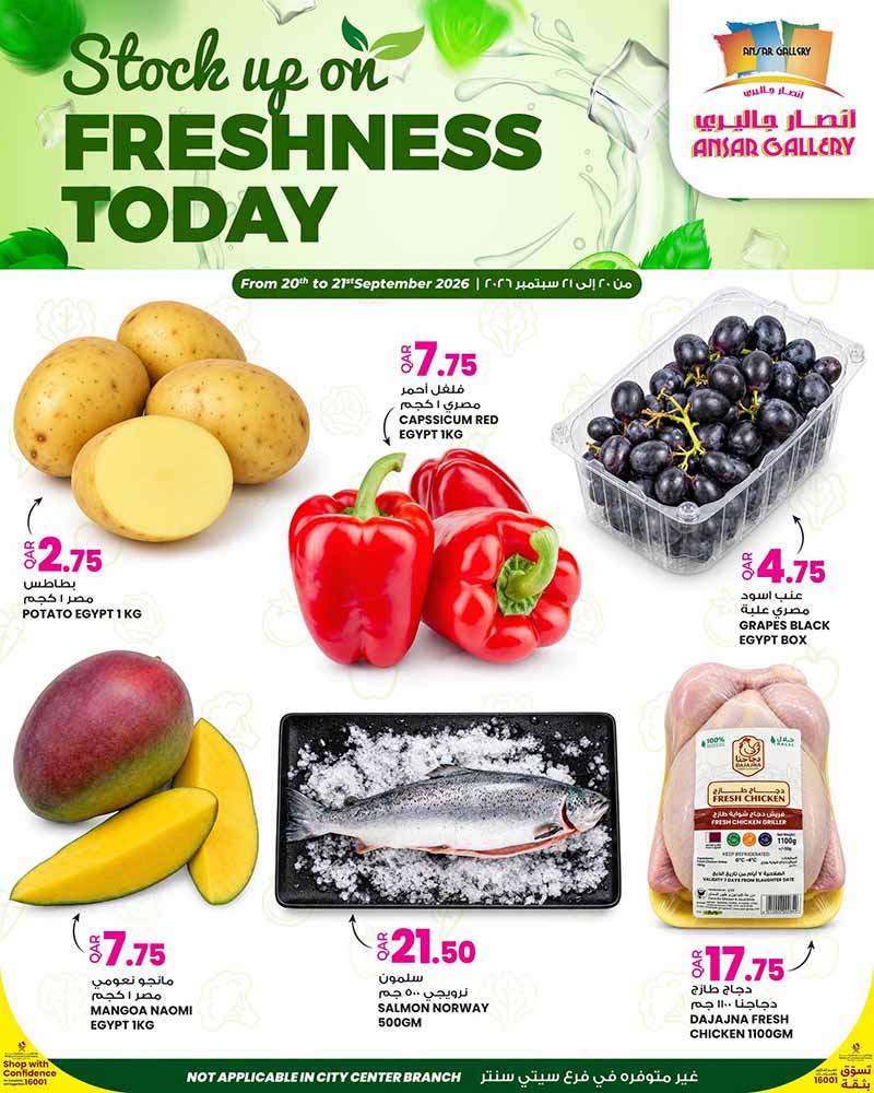 Ansar Gallery Qatar offers — Ansar Gallery FRESHNESS TODAY (Groceries), flyer page 1 of 4