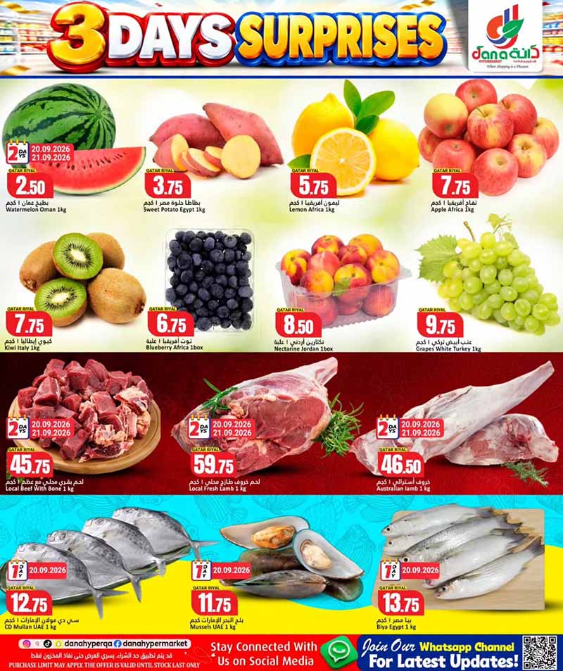 Dana Hypermarket Qatar offers — Dana Hypermarket Nuaija & Salwa 3 DAYS SURPRISES (Groceries, Fashion), flyer page 2 of 10