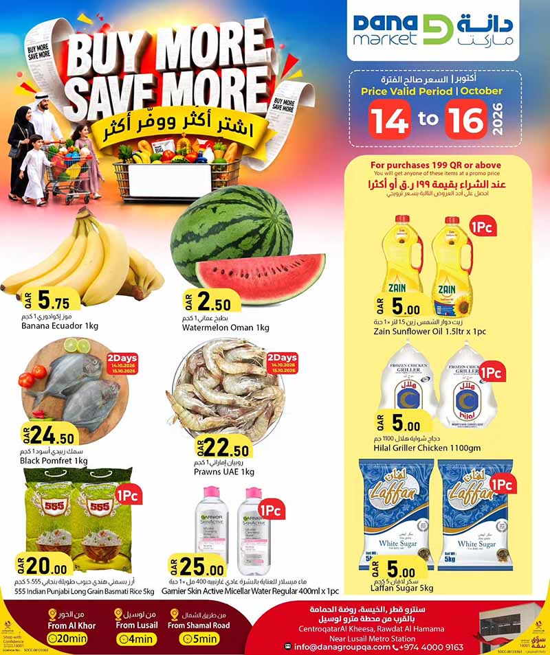 Dana Market Qatar offers — Dana Market BUY MORE SAVE MORE (Groceries), flyer page 1 of 16