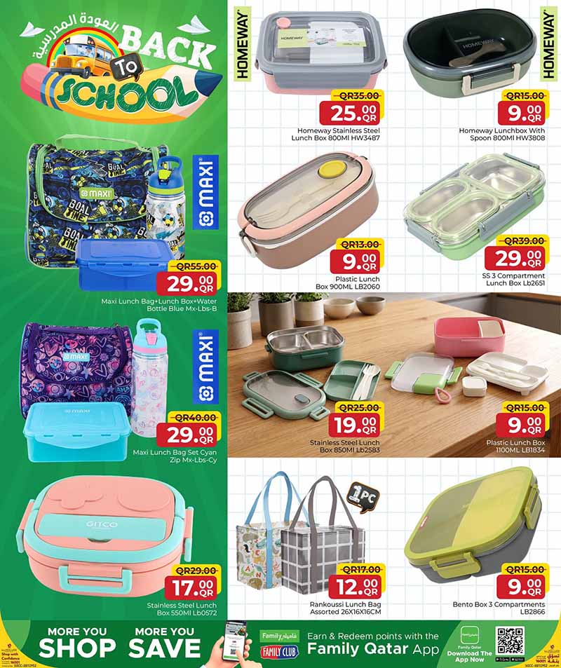 Family Food Center Qatar offers — Family Food Centre BACK TO SCHOOL (Groceries, Fashion, Sports), flyer page 6 of 26