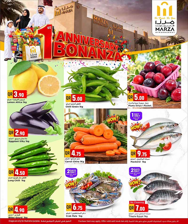 Marza Hypermarket Qatar offers — Marza Hypermarket 1st YEAR ANNIVERSARY BONANZA on EVERYDAY ESSENTIALS, TECH DEALS and more (Electronics, Groceries), flyer page 3 of 24