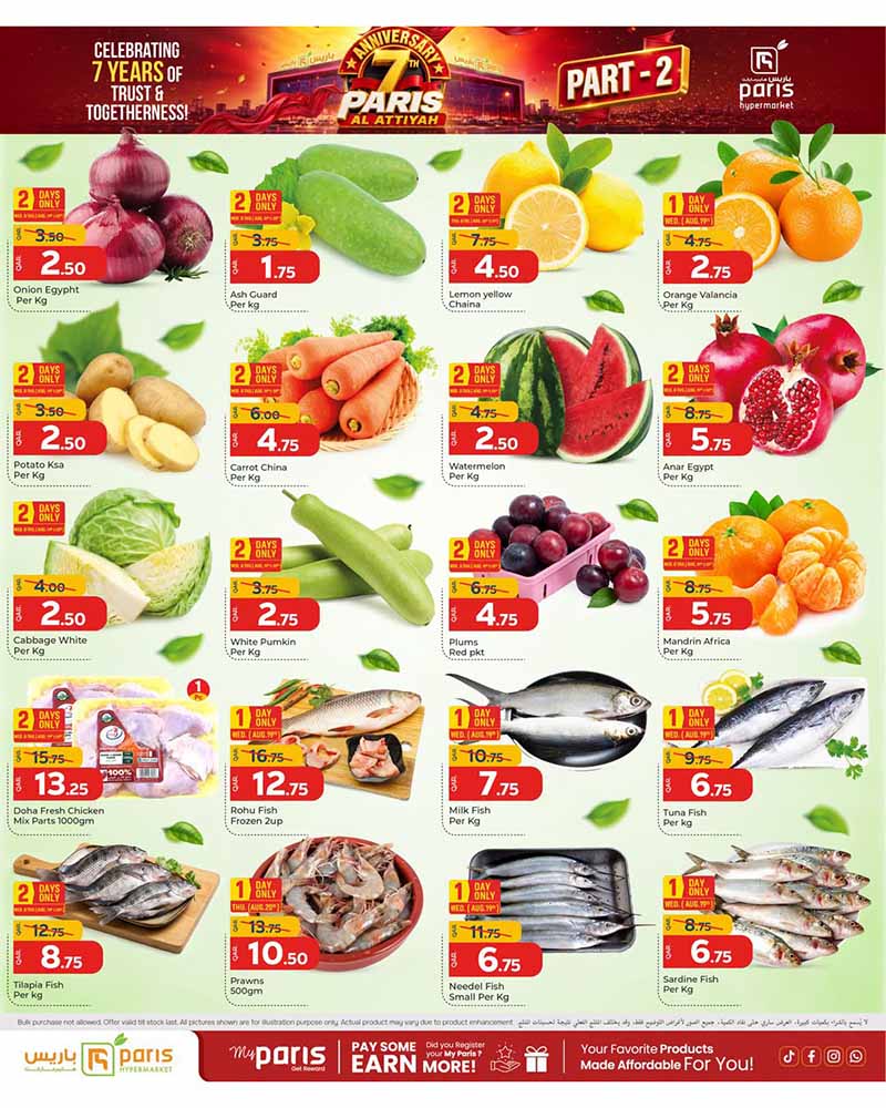 Paris Hypermarket Qatar offers — Paris Hypermarket Al-Attiyah 7TH ANNIVERSARY PART 2 (Groceries, Beauty), flyer page 2 of 12