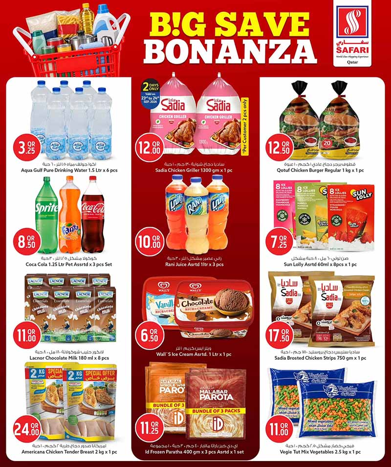 Safari Hypermarket Qatar offers — Safari Hypermarket BIG SAVE BONANZA on EVERYDAY ESSENTIALS, ELECTRONICS AND MORE (Groceries, Electronics), flyer page 3 of 30