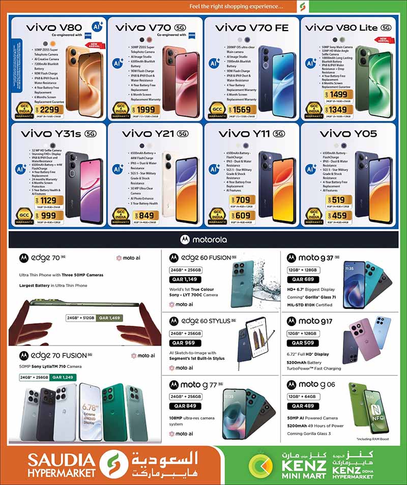 Saudia Hypermarket Qatar offers — Saudia Hypermarket CRAZY FIGURES, ELECTRONICS, TECH DEALS and more (Electronics, Groceries), flyer page 54 of 56