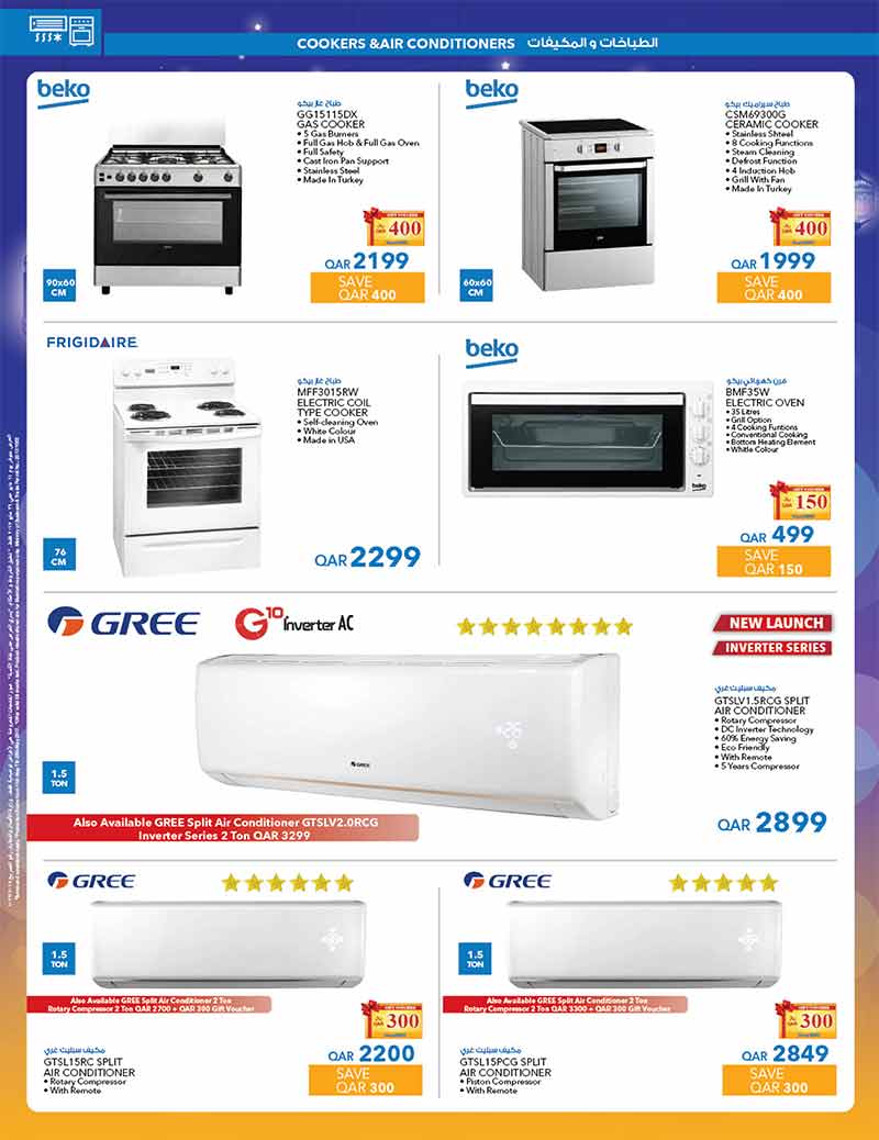 airconditioners and gas range
