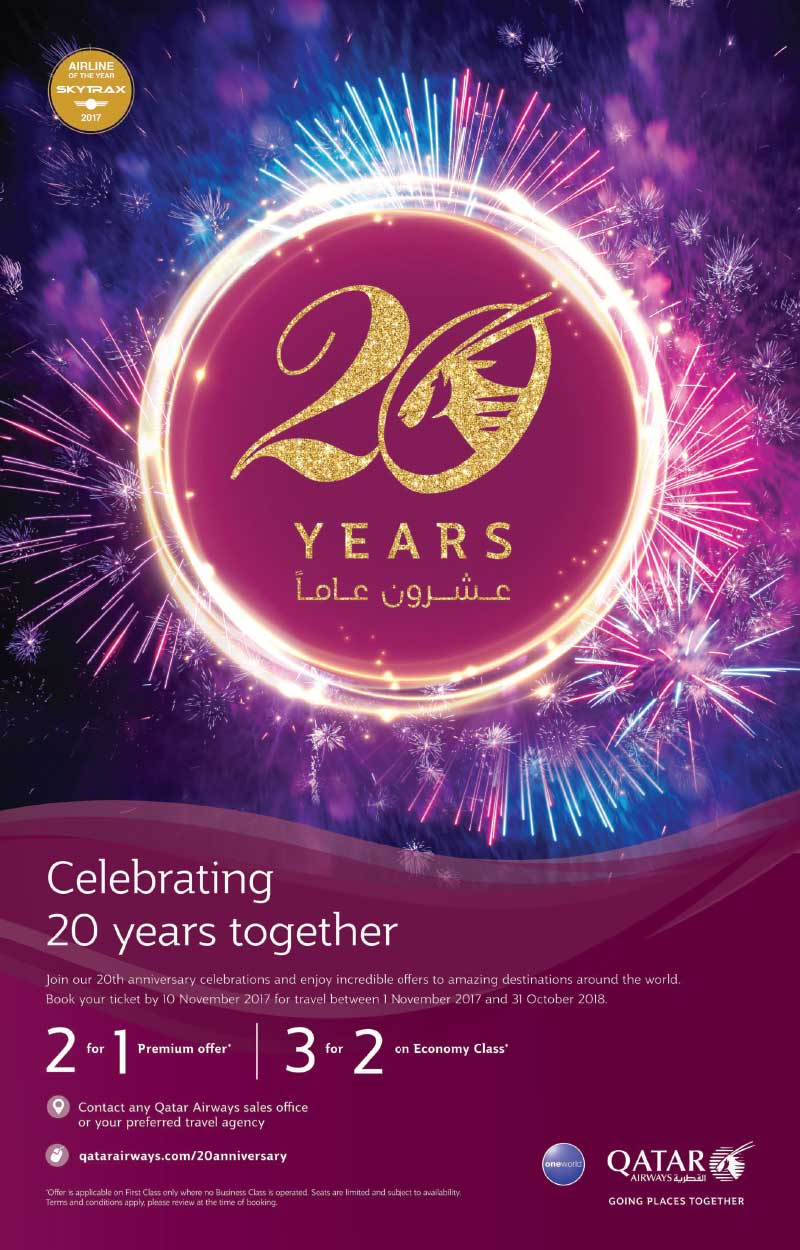 qatar airways 20th anniversary promo